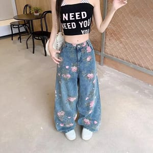 Sed522a19e60f45298224828e9baad04dp.webp Floral Wide Jeans Baggy Denim Pants