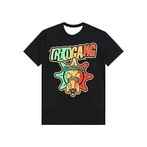 blacj Glo Gang Style 3D Printed Cartoon Heart Plus Size Summer T-Shirt