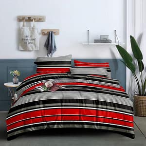 red & black striped duvet cover set — modern king size bedding red & black striped duvet cover set — modern king size bedding