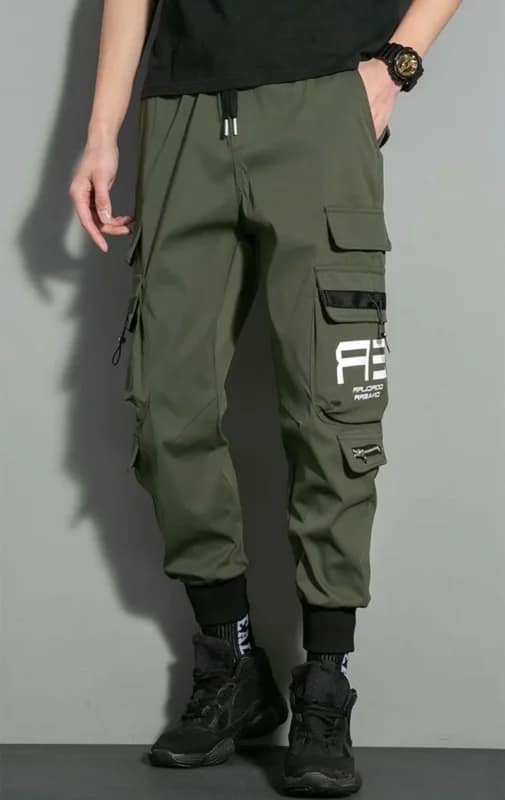 Green Cargo Pants Men Army Streetwear Hip Hop
