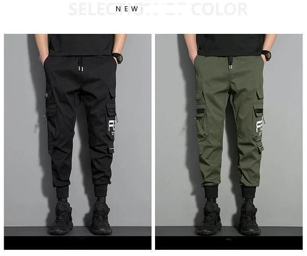 Green Cargo Pants Men Army Streetwear Hip Hop