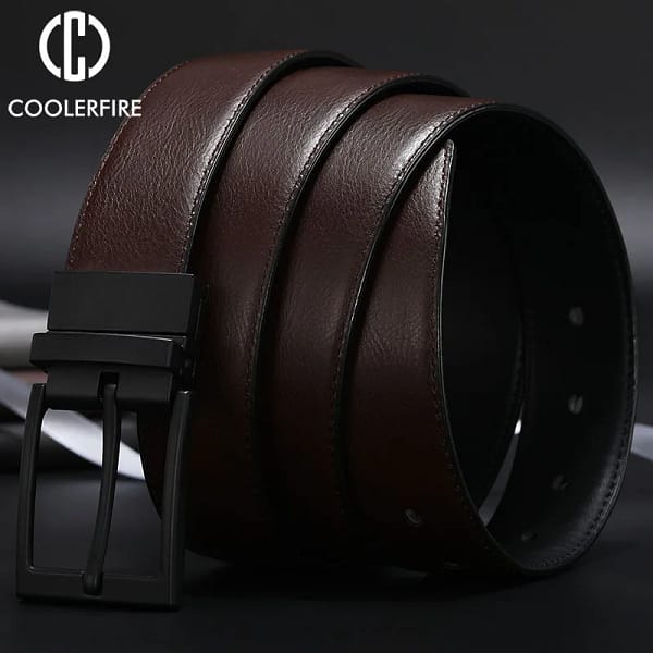 Men's Dress Belt Leather Reversible Brown Black