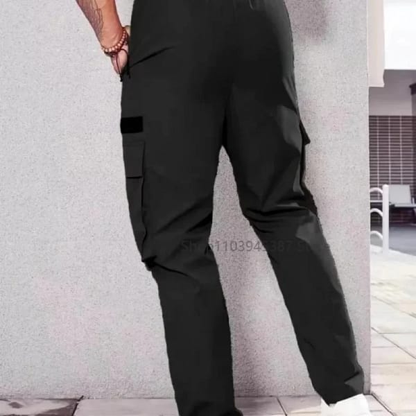 Black Cargo Pants Men Zipper Tactical Outdoor