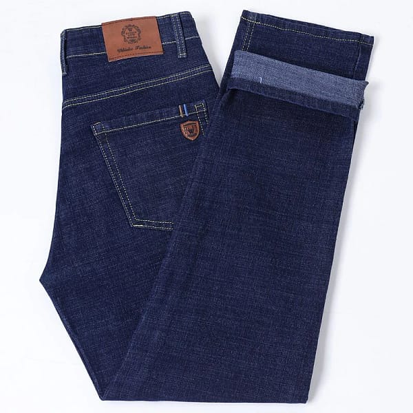 S12763c190c38453ab3569c702f4b5814v.webp Business Casual Jeans Men Navy Straight Leg