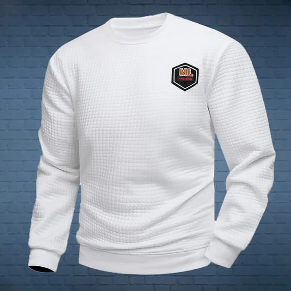 White Quarter Zip Sweatshirt Men | Mock Neck