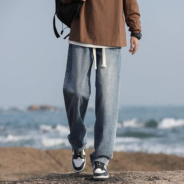 Summer fit slim fit men's cotton jeans fashionable multi-color comfortable business straight leg casual pants brand men's pants