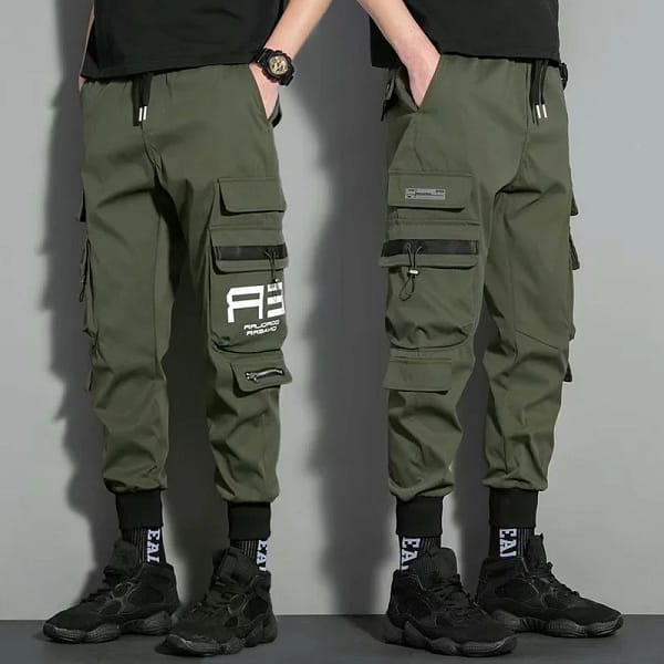 Green Cargo Pants Men Army Streetwear Hip Hop