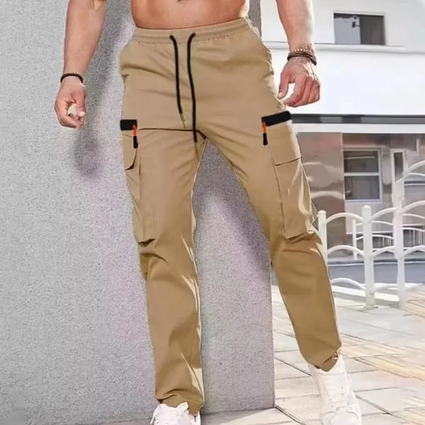 Black Cargo Pants Men Zipper Tactical Outdoor