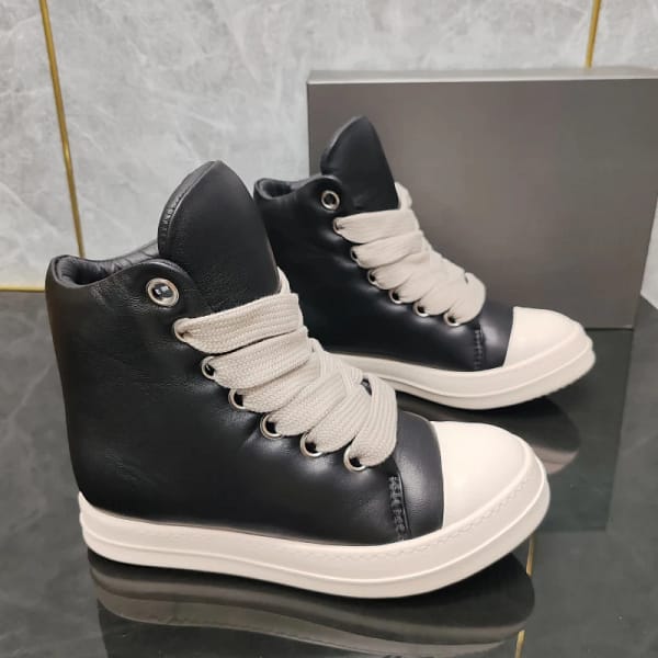 Thick Sole High Top Sneakers | Black White Fashion