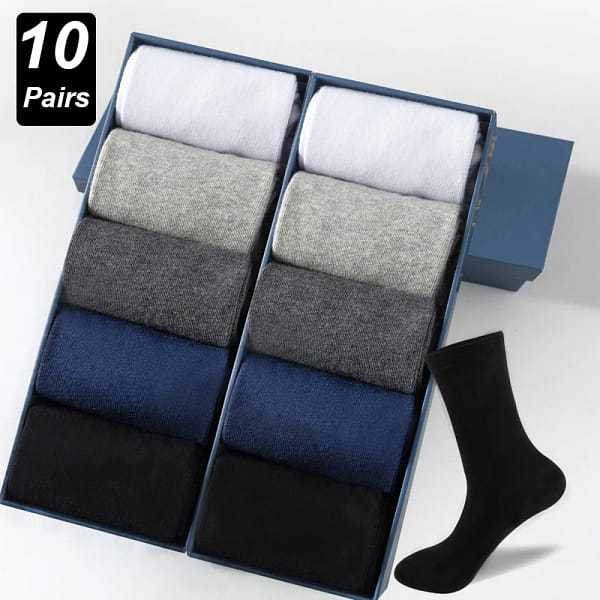 Men's Dress Socks Cotton Business 10 Pack