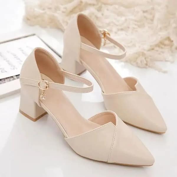 Sdc5f535a11b848418730d8641b8cbeb4n.webp Beige Pointed Toe Heels | Ankle Strap Mid Heel - Shop Mania