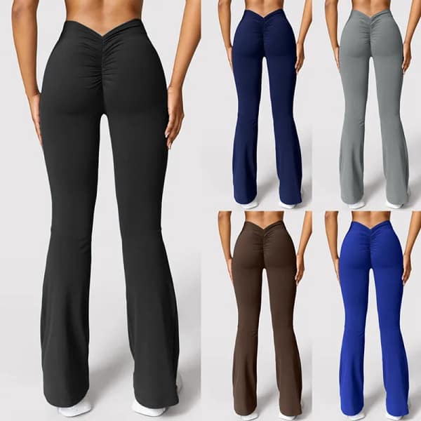Women's V-Back Flare Leggings | High Waist Yoga Pants