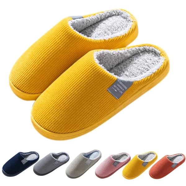 Seea1a82640834e00b48ab61563b75d60o.webp Corduroy House Slippers | Plush Winter Slippers