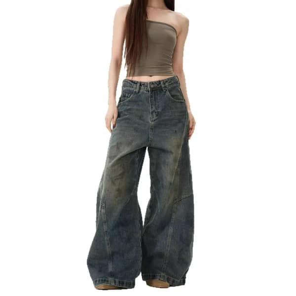 Sf5b90e1339b741b8a1bd0ecb514f0c11L.webp Gray Baggy Jeans Washed Wide Leg Denim