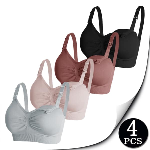 Sf6a4f36540f64be89fcc7a0e712c7885s.webp Maternity Nursing Bra 4 Pack | Wireless Breastfeeding Bra