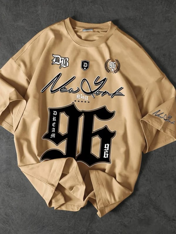 Summer 2025 New Men's T-shirt 96 printed digital baseball jacket casual sports polyester men's T-shirt