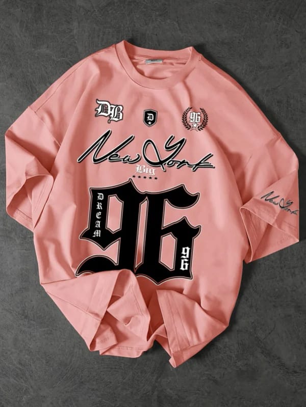 Summer 2025 New Men's T-shirt 96 printed digital baseball jacket casual sports polyester men's T-shirt