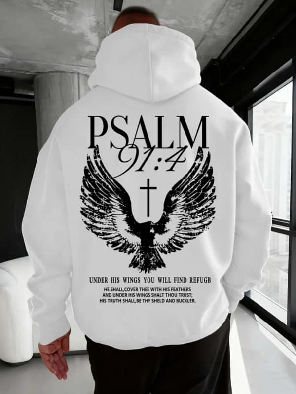 Psalm 91 Hoodie Christian Angel Wings
