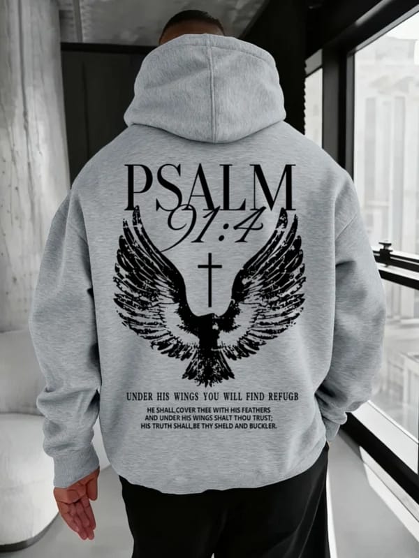 Psalm 91 Hoodie Christian Angel Wings