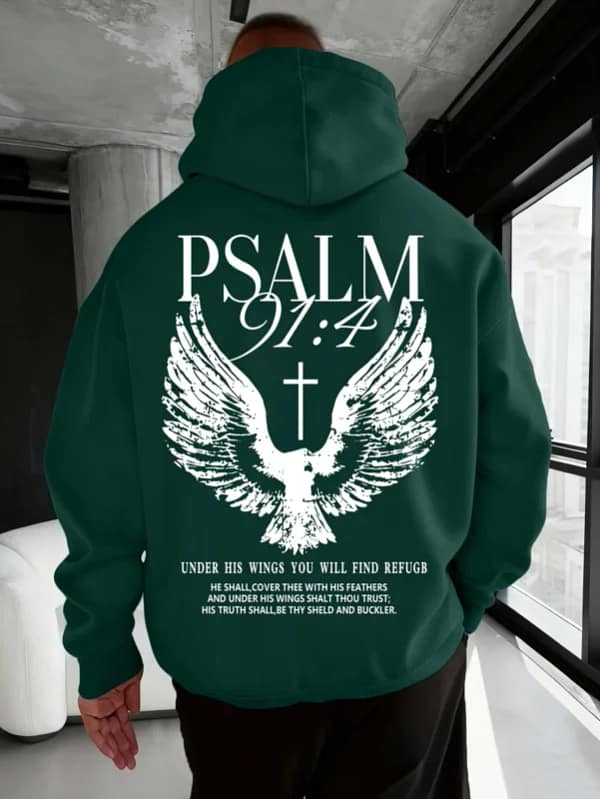 Psalm 91 Hoodie Christian Angel Wings