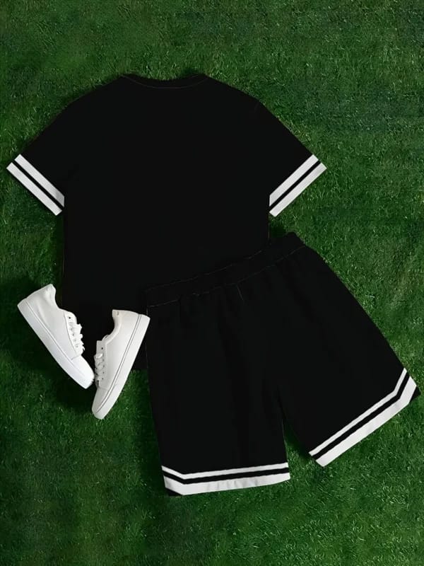 Men's Gothic Streetwear Set | Letter Print Basketball Style