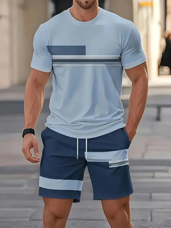 S5d0dca6c7e02491e982e0b7f598285c8Z.webp Summer 2025 Bestseller Men's short-sleeved suit Breathable casual and fashionable 3D printed outdoor streetwear