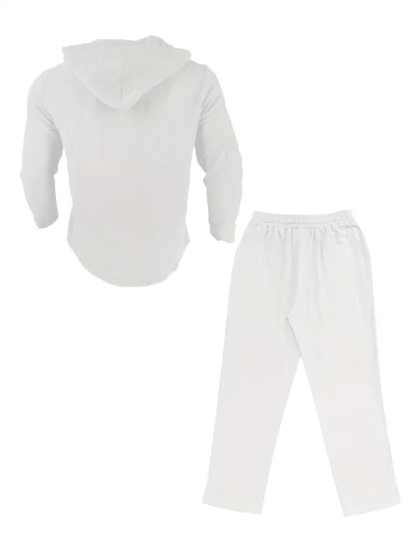 Men's Linen Shirt Pants Set | Breathable Beach Outfit