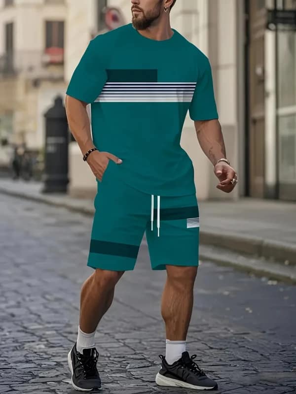 S980e56a642c94ca9ba7843e06ae6a22c9.webp Summer 2025 Bestseller Men's short-sleeved suit Breathable casual and fashionable 3D printed outdoor streetwear