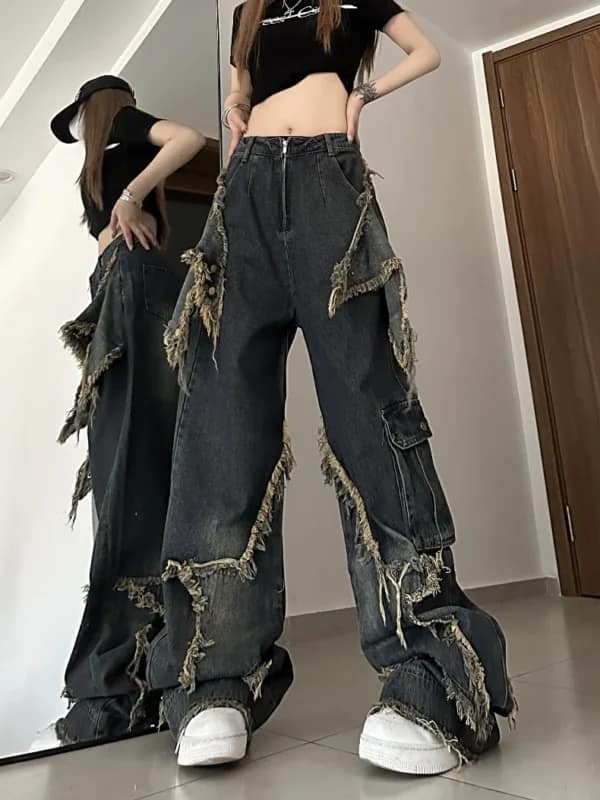 Safa398e2a8984c3bb13aca95ed0430745.webp Distressed Wide Jeans Ripped Baggy Denim