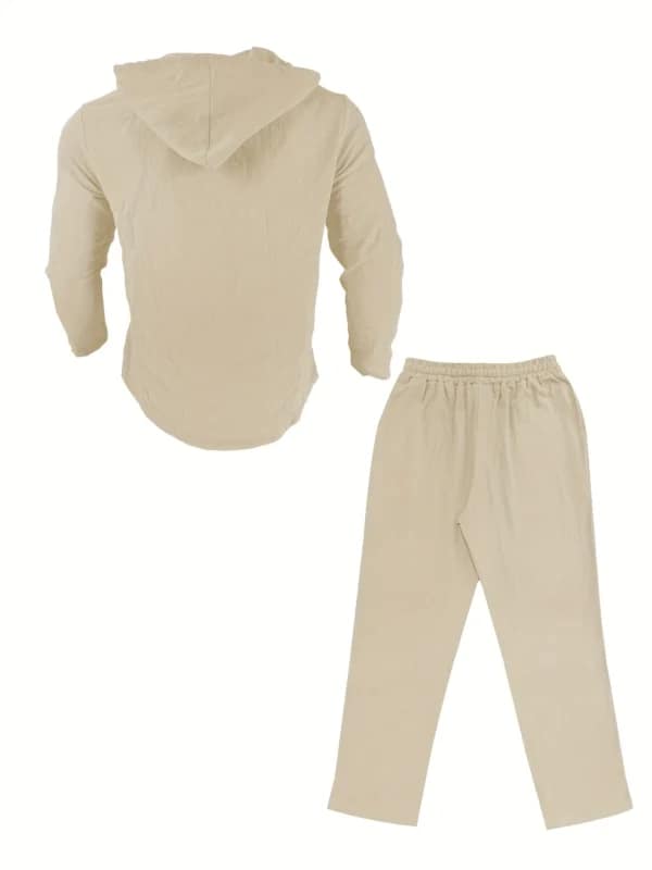 Men's Linen Shirt Pants Set | Breathable Beach Outfit